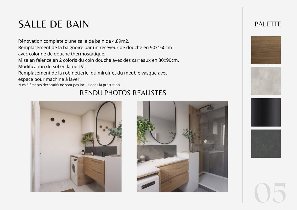Conception 3D - Rendu réaliste final de la salle de bain