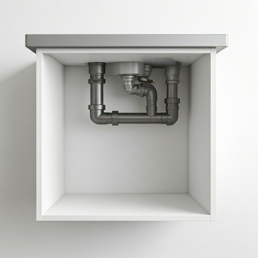 Installation de plomberie sous un évier